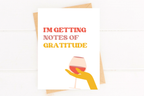 Notes of Gratitude Cute Thanksgiving Card Wine Lover Card by Five Dot Post
