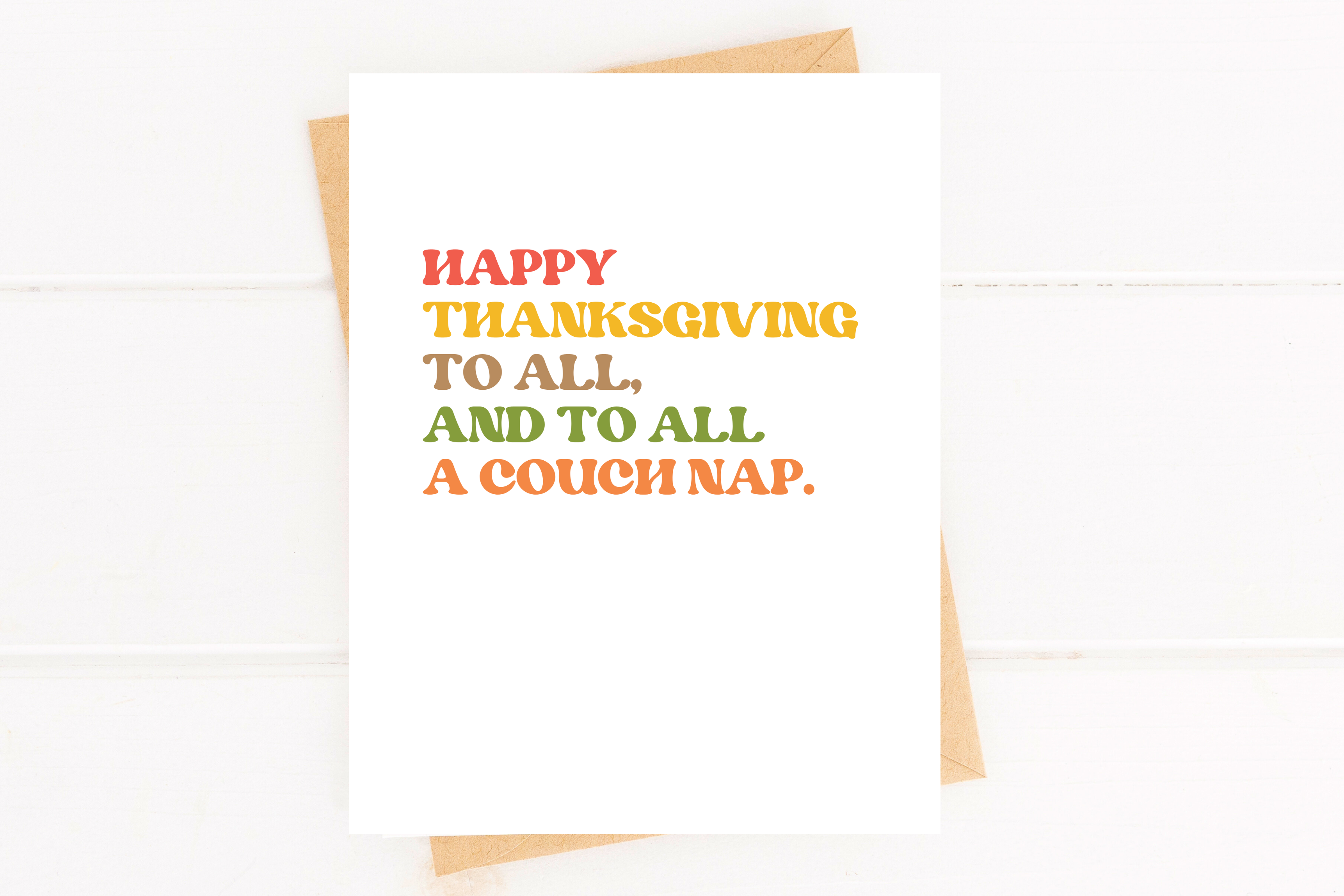 Couch Nap Funny Thanksgiving Card Cute Turkey Day Card