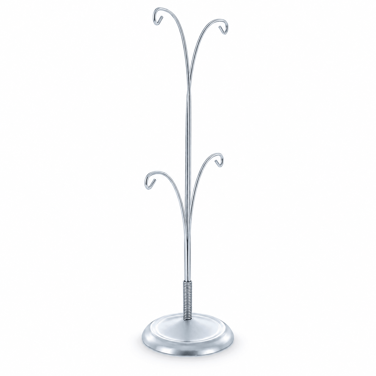 4-Arm Tree Branch Silver Metal Ornament Display Stand 12 Inches Ornament Stands La Vie Bien 4-Arm Tree Branch Silver Metal Ornament Display Stand 12 Inches