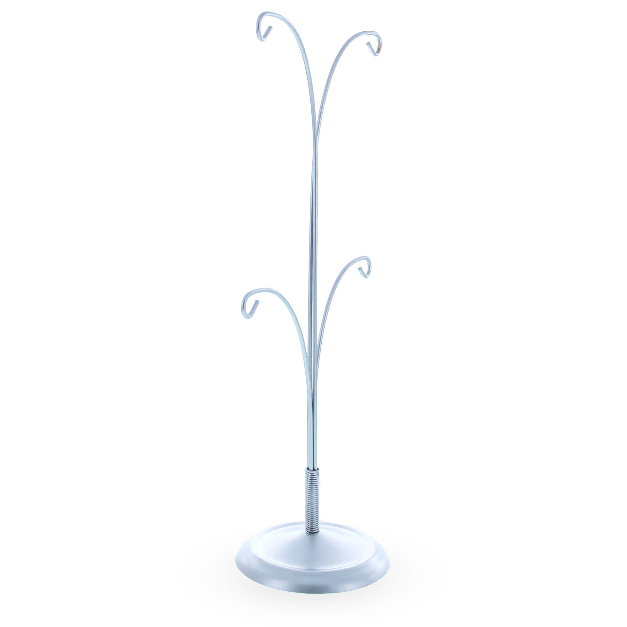 4-Arm Tree Branch Silver Metal Ornament Display Stand 12 Inches Ornament Stands La Vie Bien 4-Arm Tree Branch Silver Metal Ornament Display Stand 12 Inches