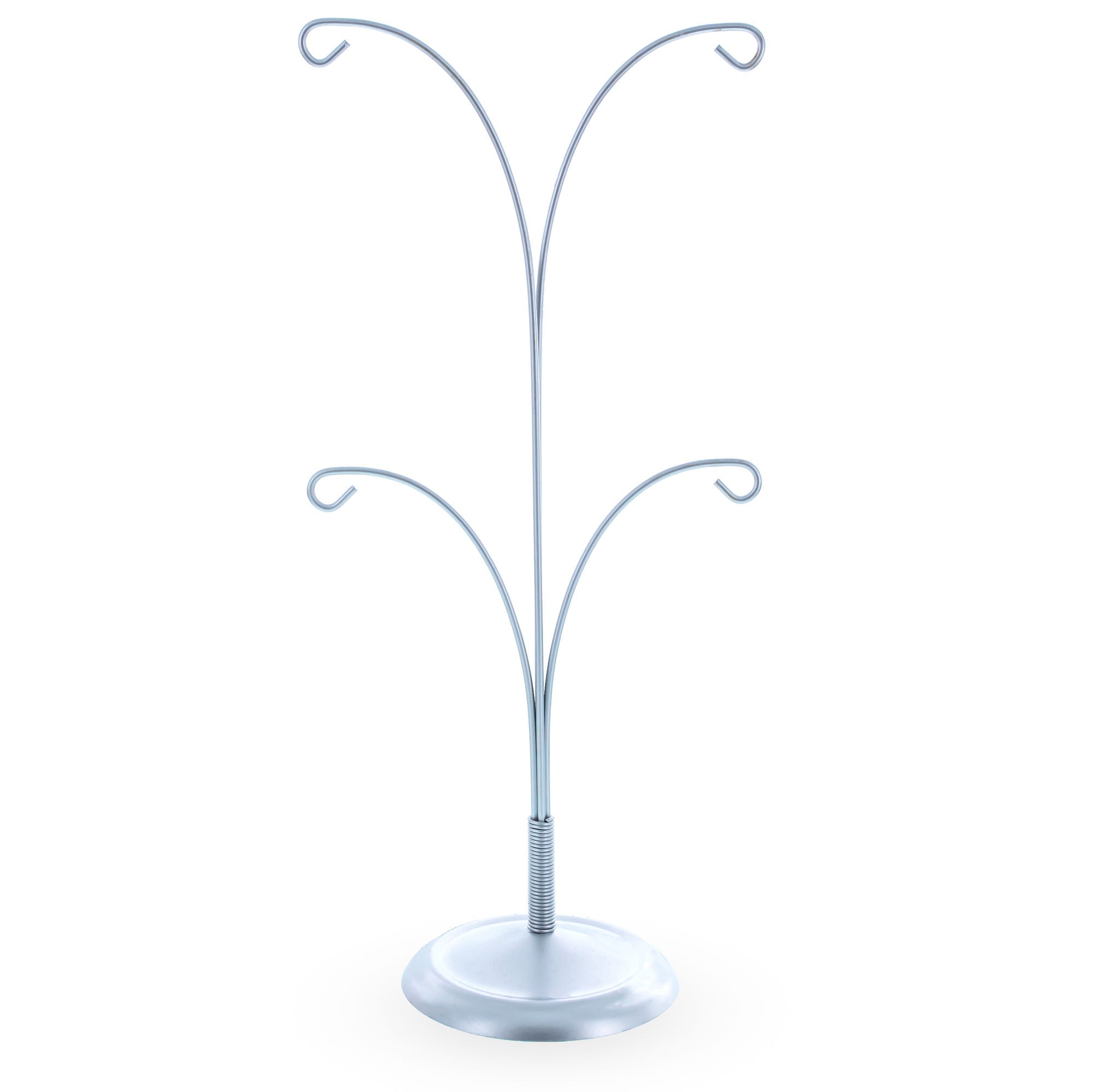 4-Arm Tree Branch Silver Metal Ornament Display Stand 12 Inches Ornament Stands La Vie Bien 4-Arm Tree Branch Silver Metal Ornament Display Stand 12 Inches