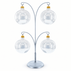 4-Arm Tree Branch Silver Metal Ornament Display Stand 12 Inches Ornament Stands La Vie Bien 4-Arm Tree Branch Silver Metal Ornament Display Stand 12 Inches