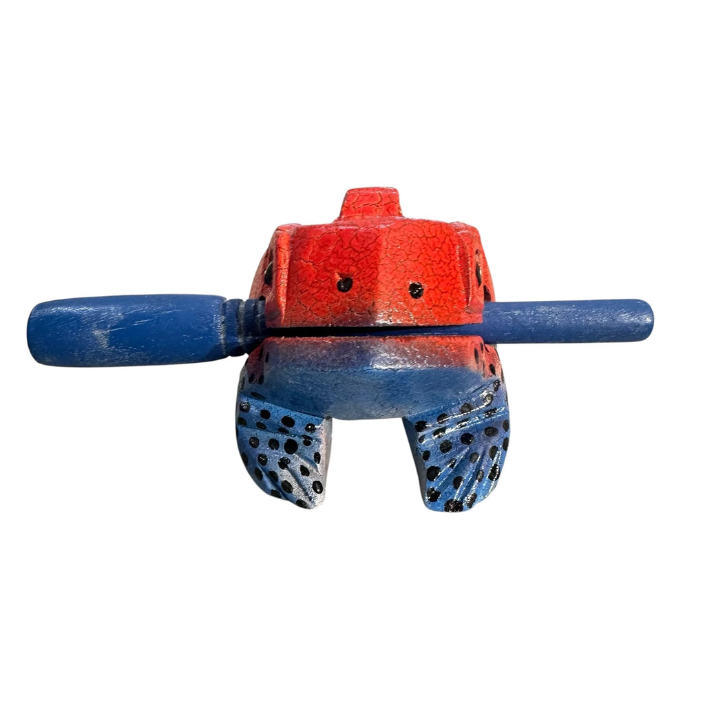 4" Wooden Musical Frog - Red Dart Design (Percussion Instrument) by Music Frog Co