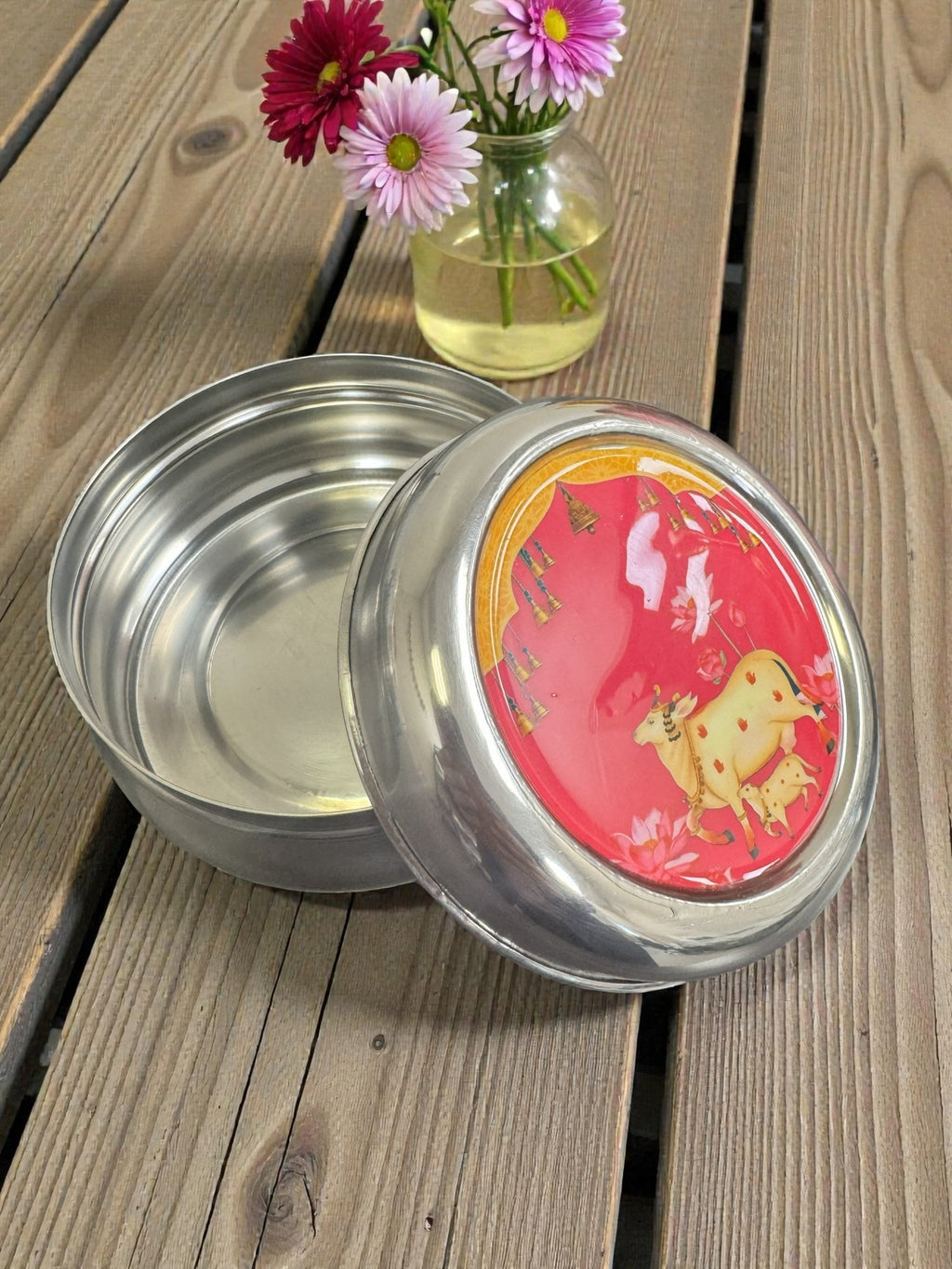 4 x 2 inches Stainless Steel Box with Design on Top Home Decor La Vie Bien 4 x 2 inches Stainless Steel Box with Design on Top