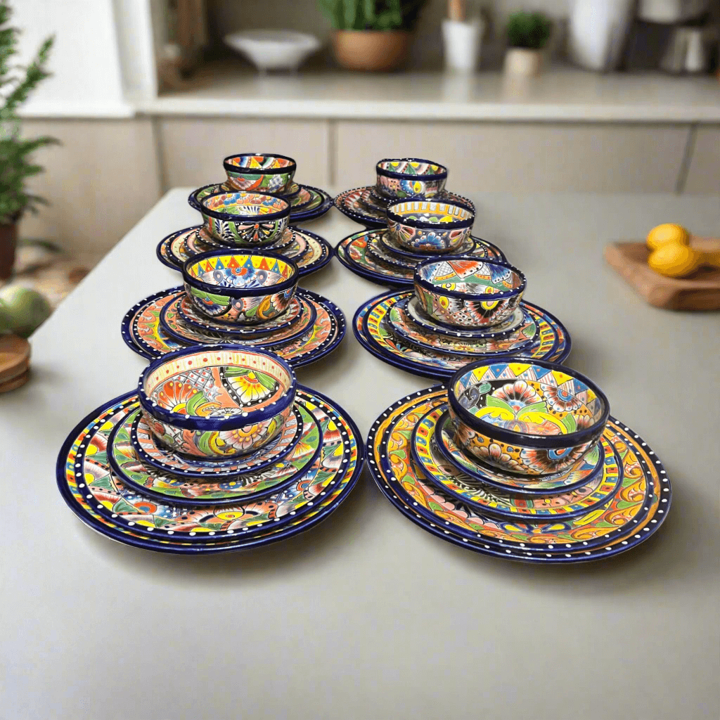 40 - Piece Talavera Dinnerware Set | Colorful Tableware for 8 Talavera Dinnerware Set La Vie Bien 40 - Piece Talavera Dinnerware Set | Colorful Tableware for 8