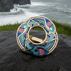 Enamel Celtic Birds Scarf Ring