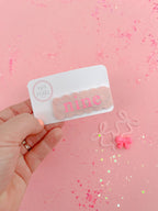 Nine Hot Pink Glitter Snap Clip by Evie Pearl Handmade