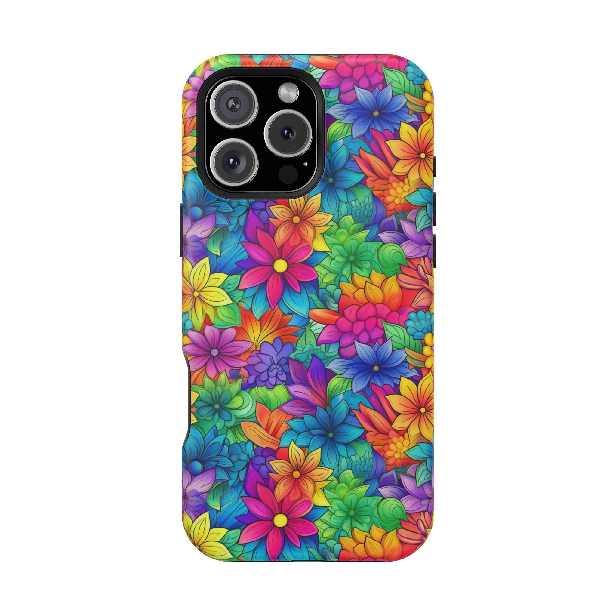 Bespattered Facade Bright Rainbow Flowers Impact-Resistant Case