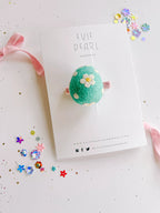 Teal Daisy Egg clip by Evie Pearl Handmade
