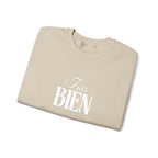Embroidered Très Bien Sweatshirt -French Phrase Graphic Crewneck by Printify