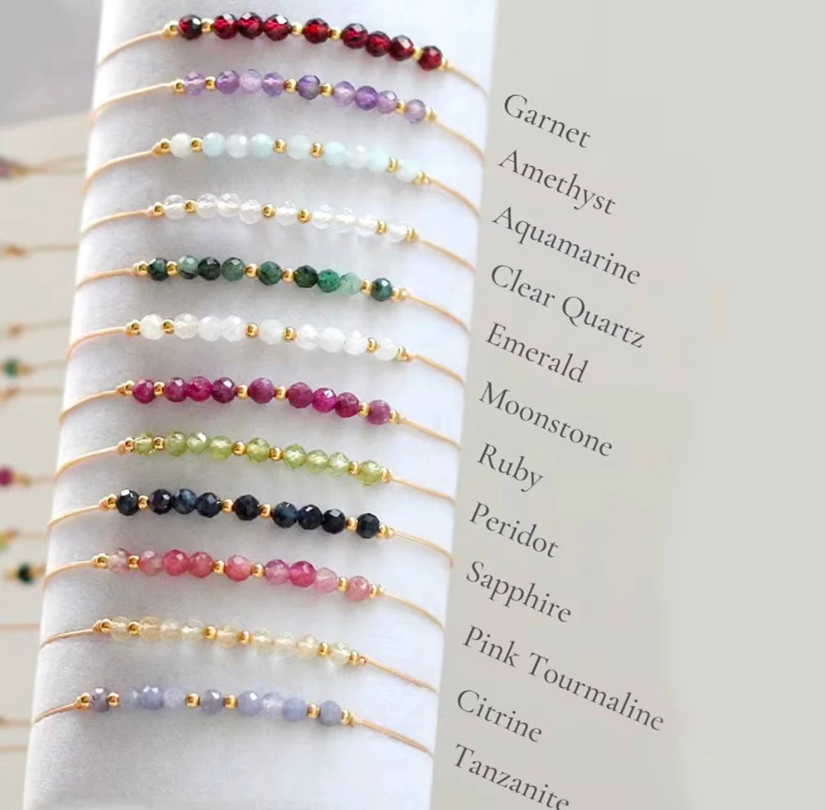 Crystal Birthstone Bracelet by Curated By Suarez