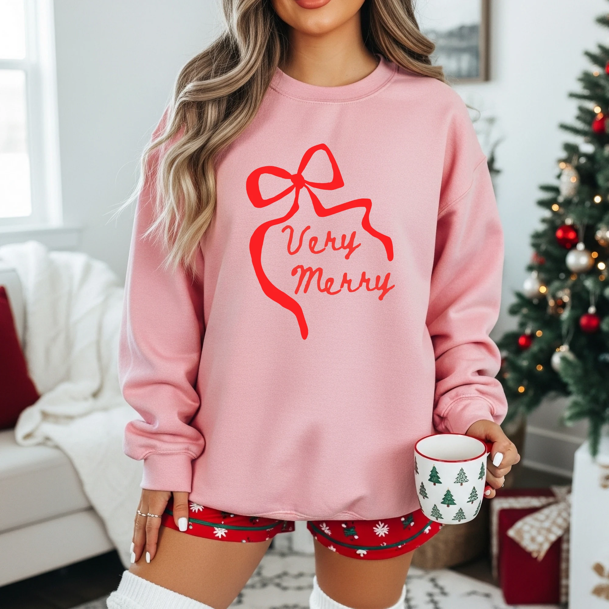 Very Merry adult crewneck sweatshirt, Christmas collection by Benny and Ray Apparel