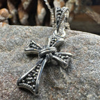 Elowen Marcasite Cross Necklace in Sterling Silver