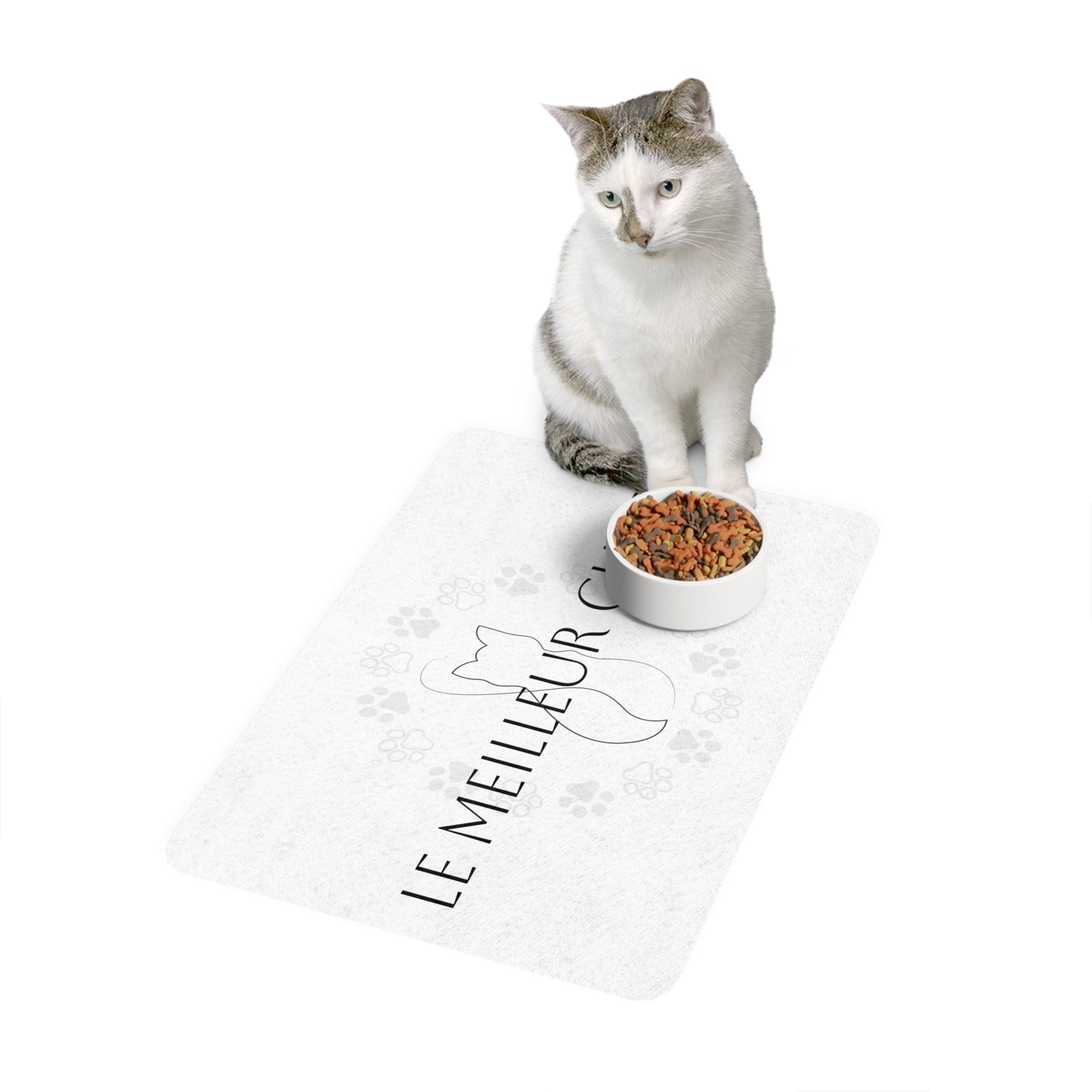 Le meilleur chat cat Food Mat (12x18)