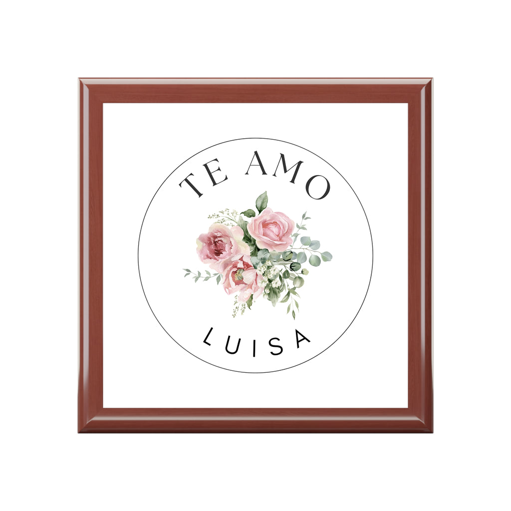 Personalized Te Amo Jewelry Box with Name