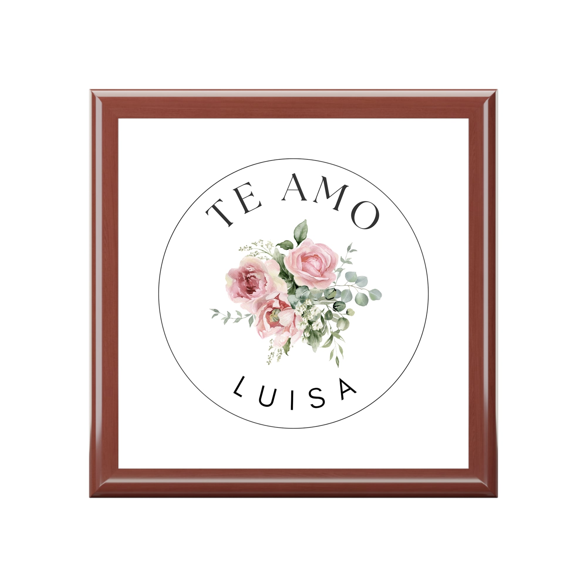 Personalized Te Amo Jewelry Box with Name