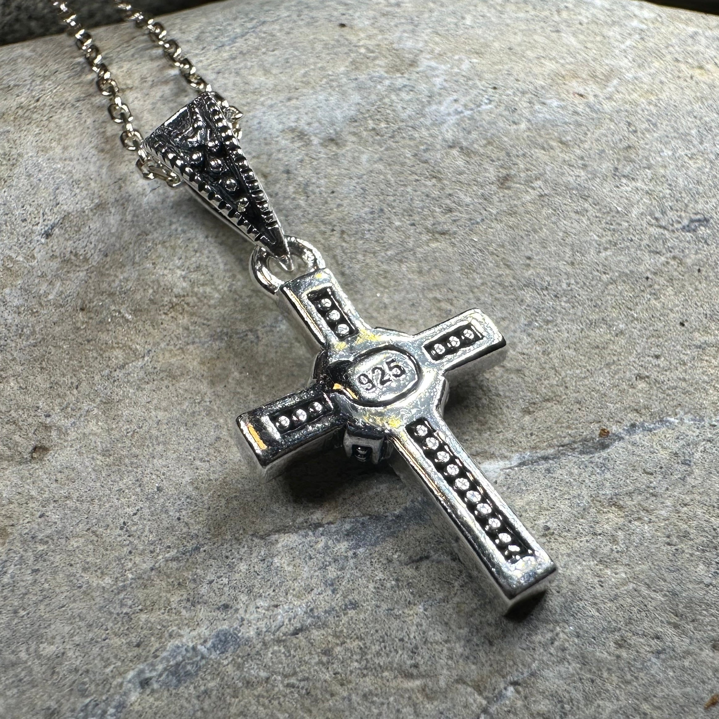Petite Marcasite Cross Necklace