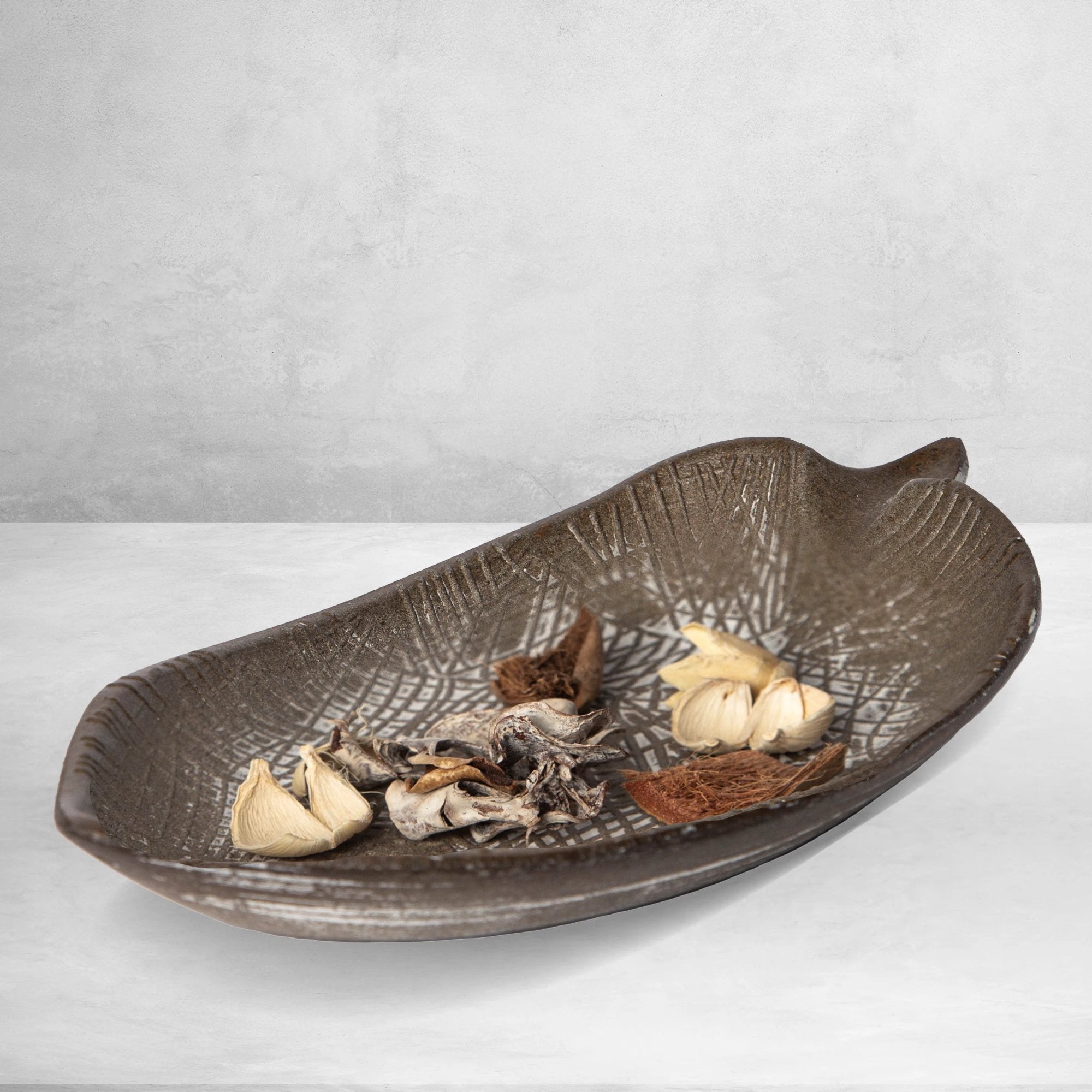 422 - Wood Leaf Shaped Tray Decorative Serving Platter Plate Dish Key Bowl Entryway by Porto Boutique