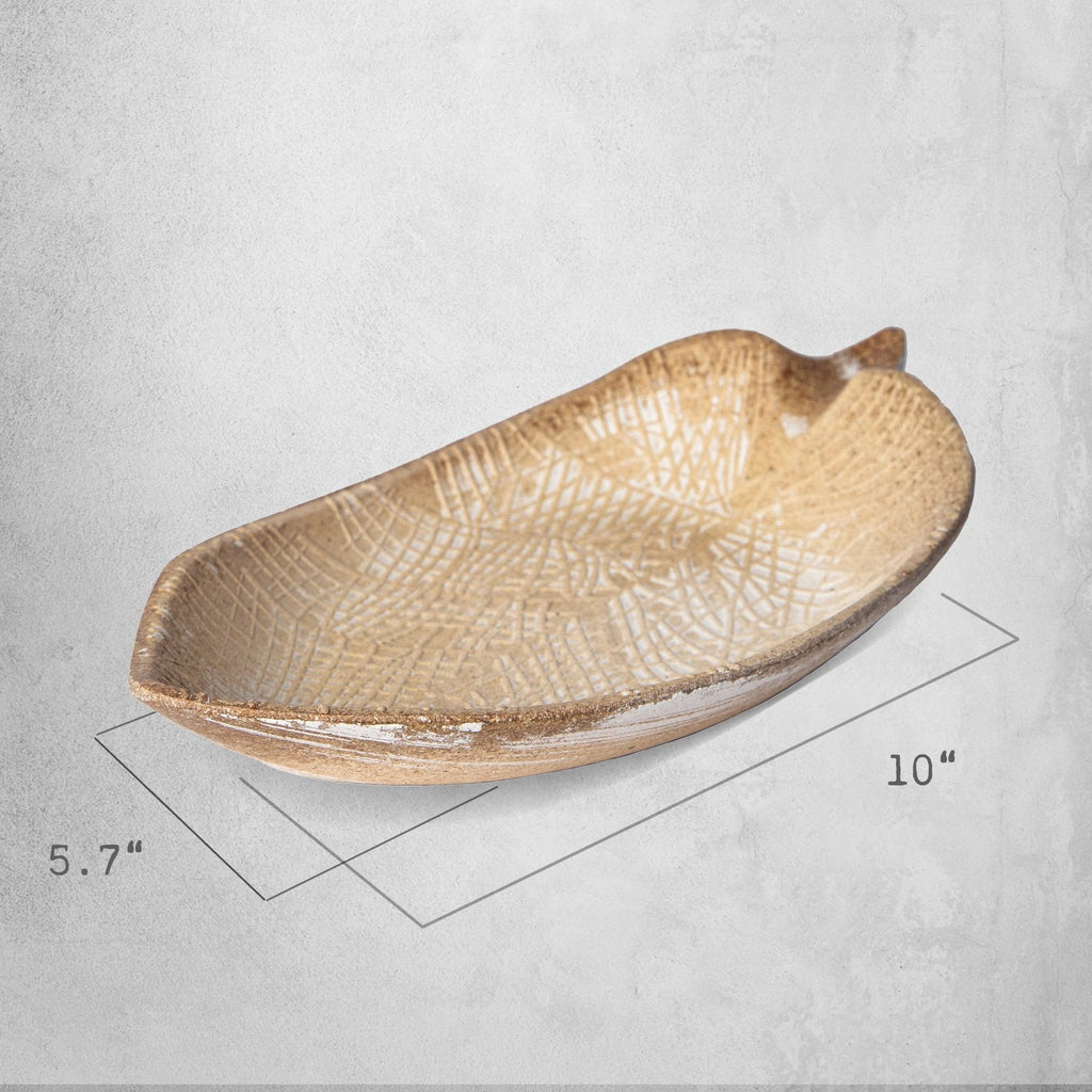 422 - Wood Leaf Shaped Tray Decorative Serving Platter Plate Dish Key Bowl Entryway by Porto Boutique