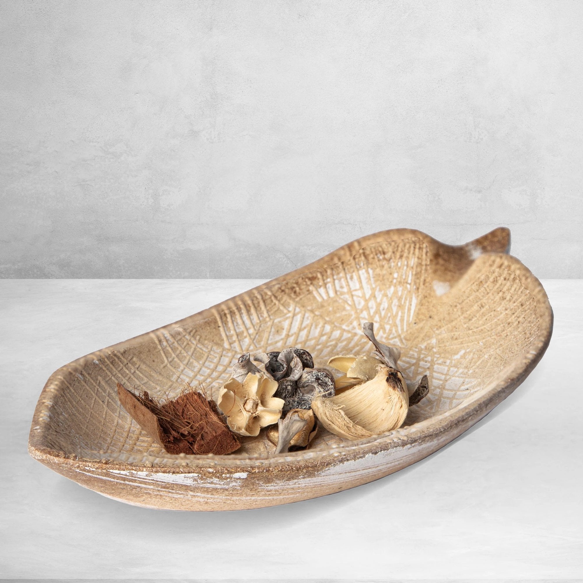 422 - Wood Leaf Shaped Tray Decorative Serving Platter Plate Dish Key Bowl Entryway by Porto Boutique