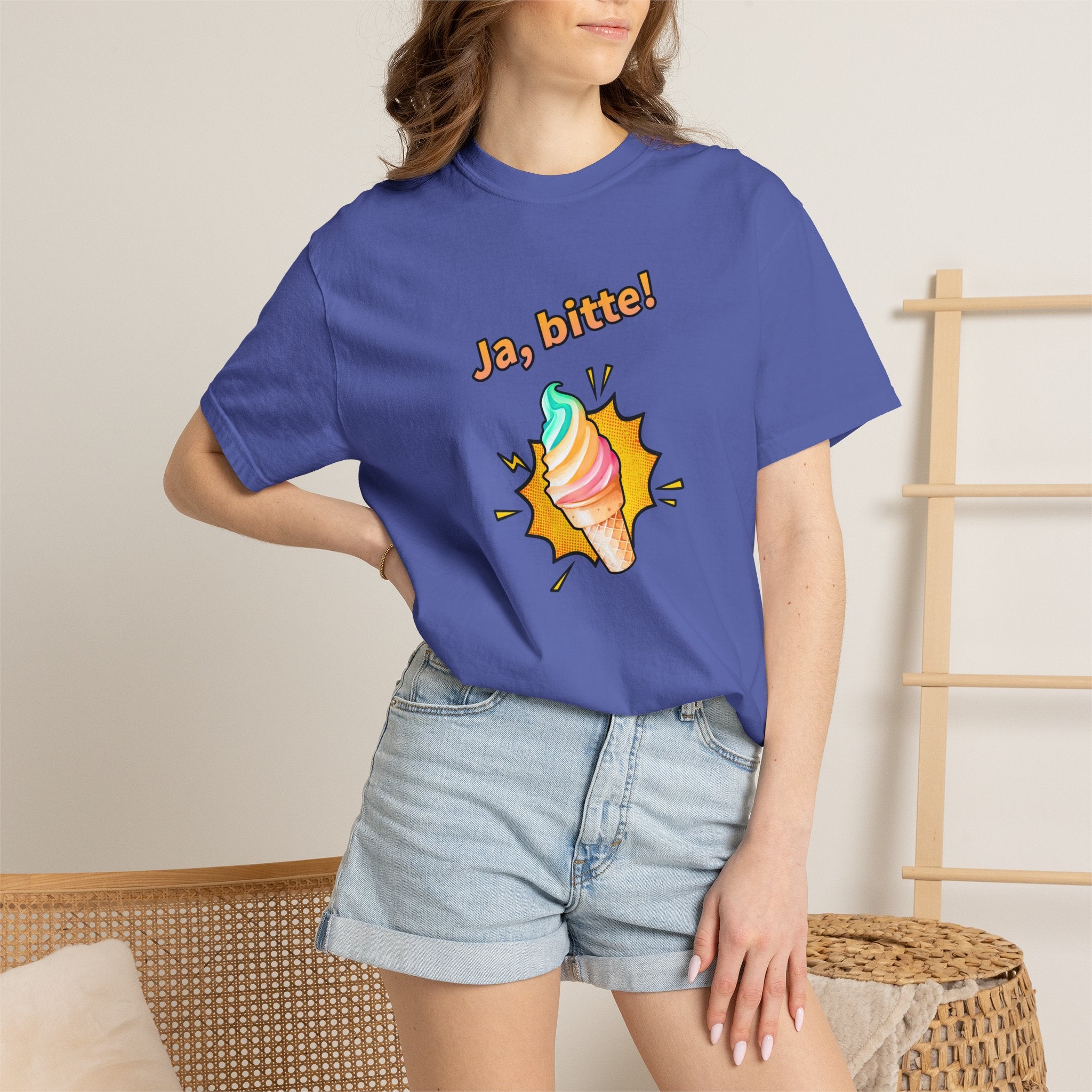 Ja Bitte! Rainbow Soft Serve Ice Cream German T-Shirt