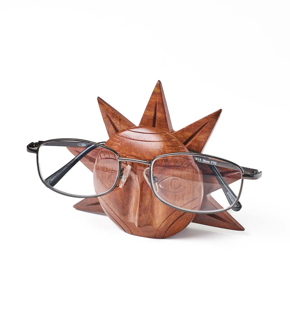 Sun Eyeglass Holder Stand - Handcrafted Sheesham Wood
