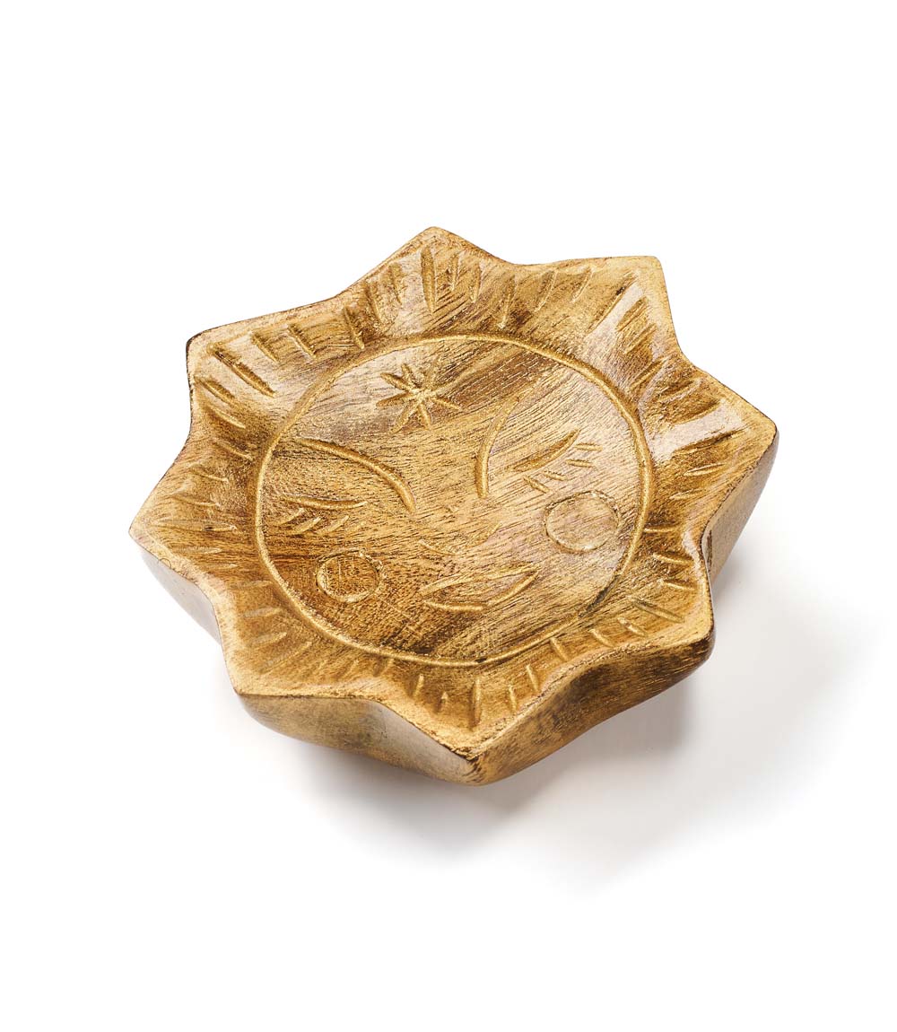 Chamak Sun Trinket Dish - Metallic Painted Wood
