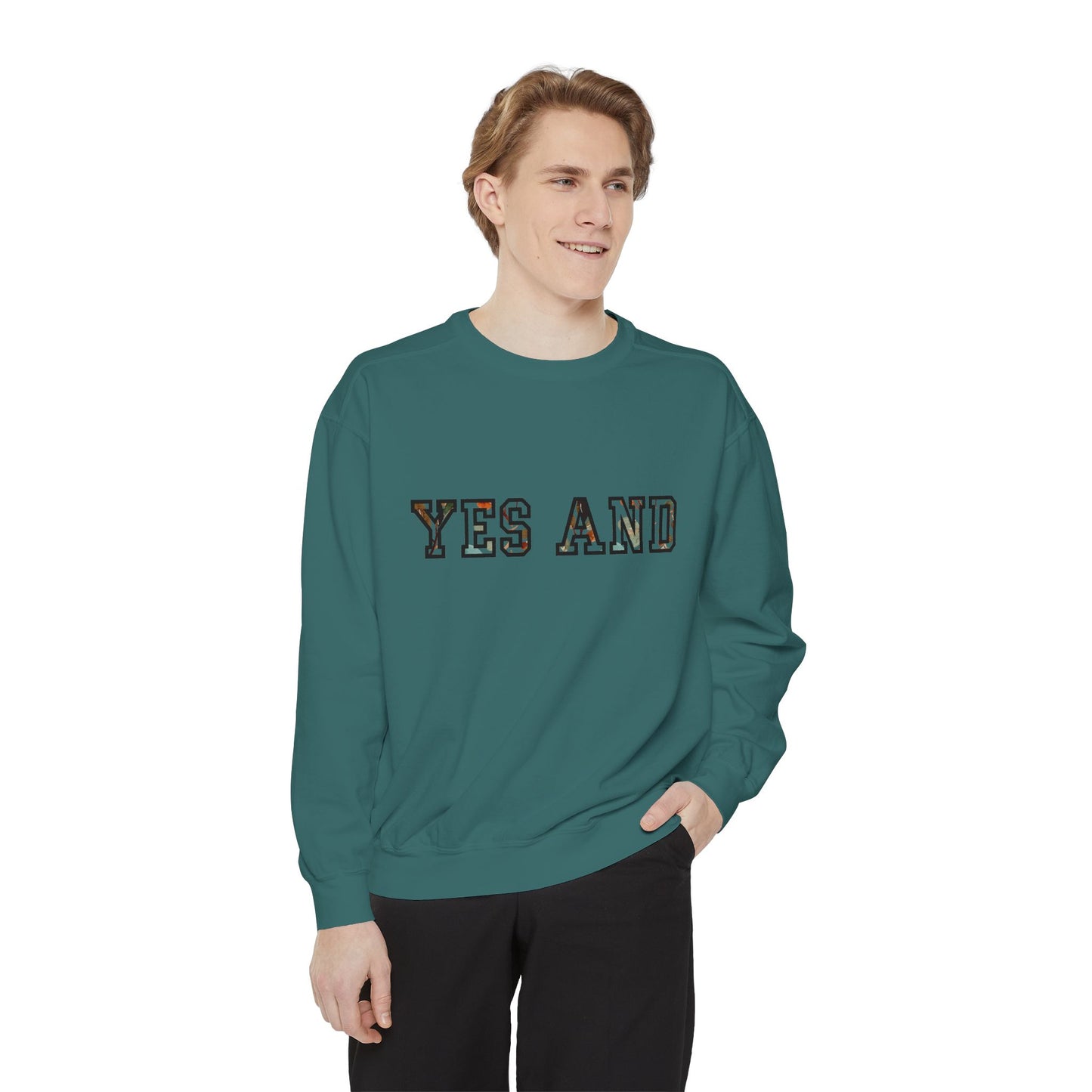 Sweat-shirt Oui et texte en bloc, couleurs confort