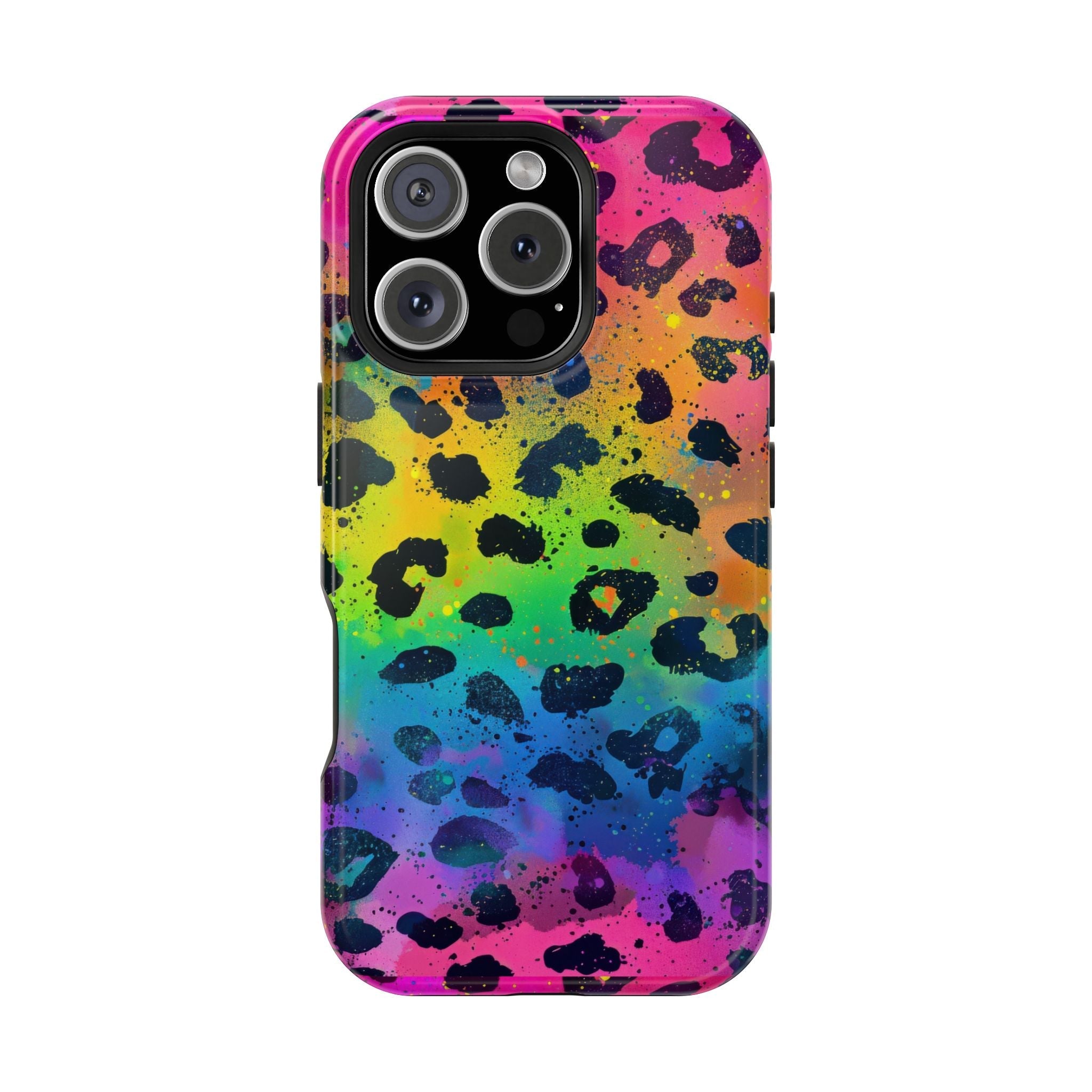 Bespattered Facade Neon Leopard Impact-Resistant Case