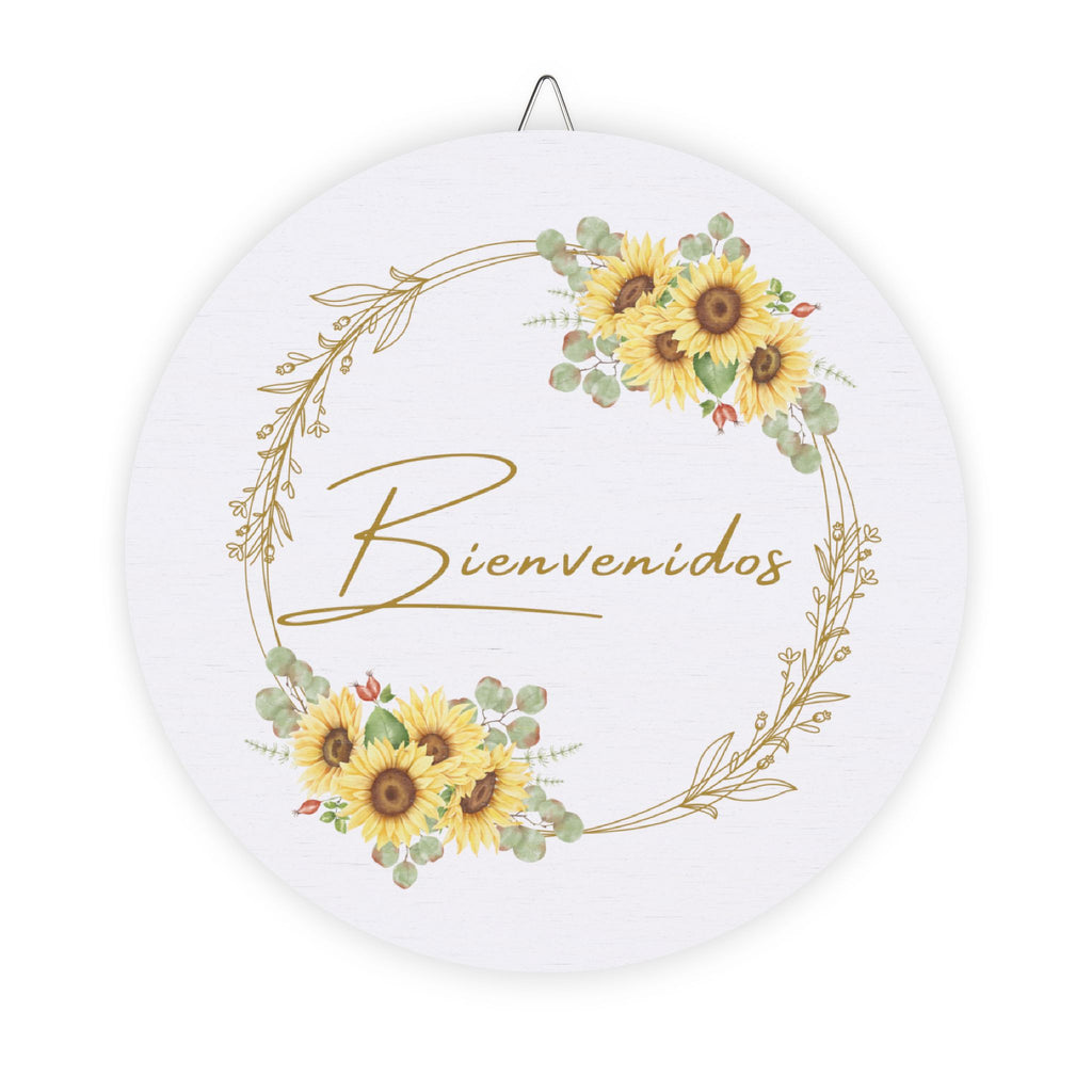 Bienvenidos Sunflower Welcome Sign for Front Door
