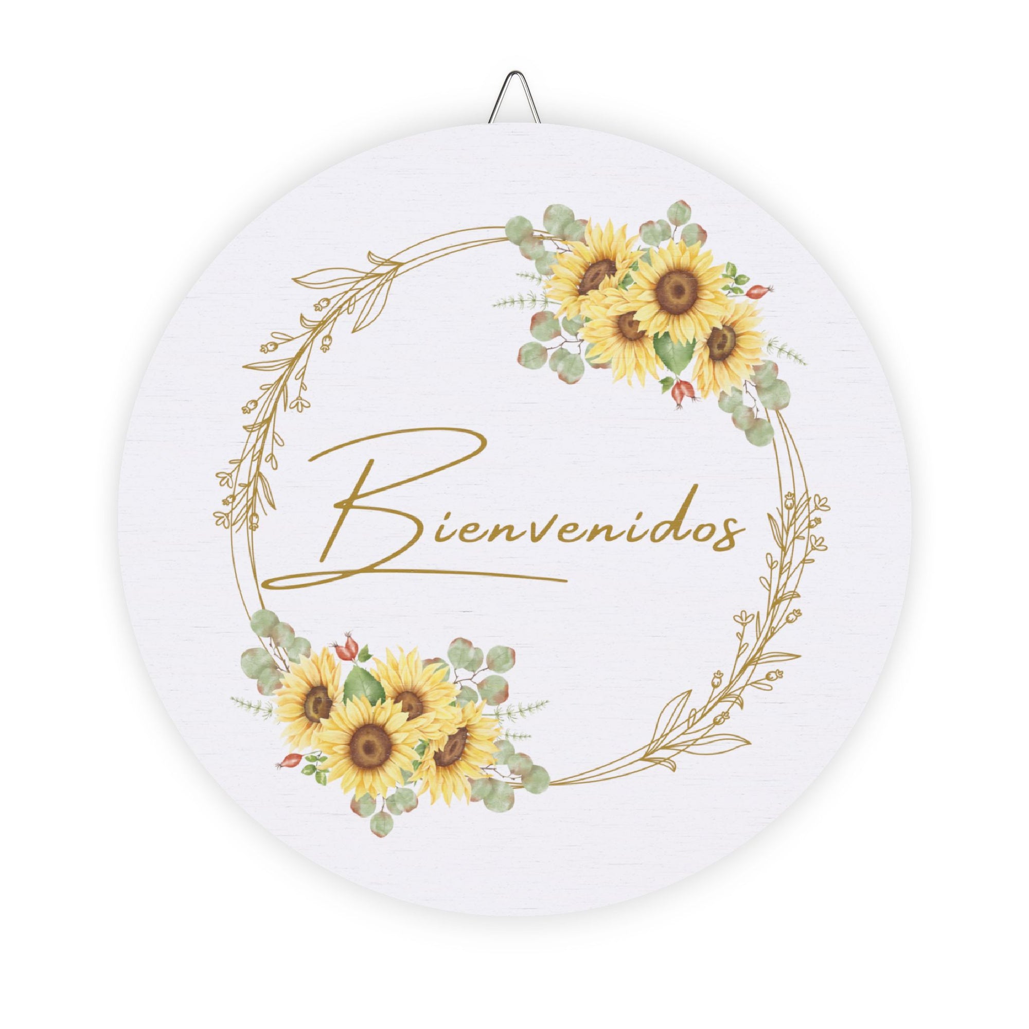Bienvenidos Sunflower Welcome Sign for Front Door