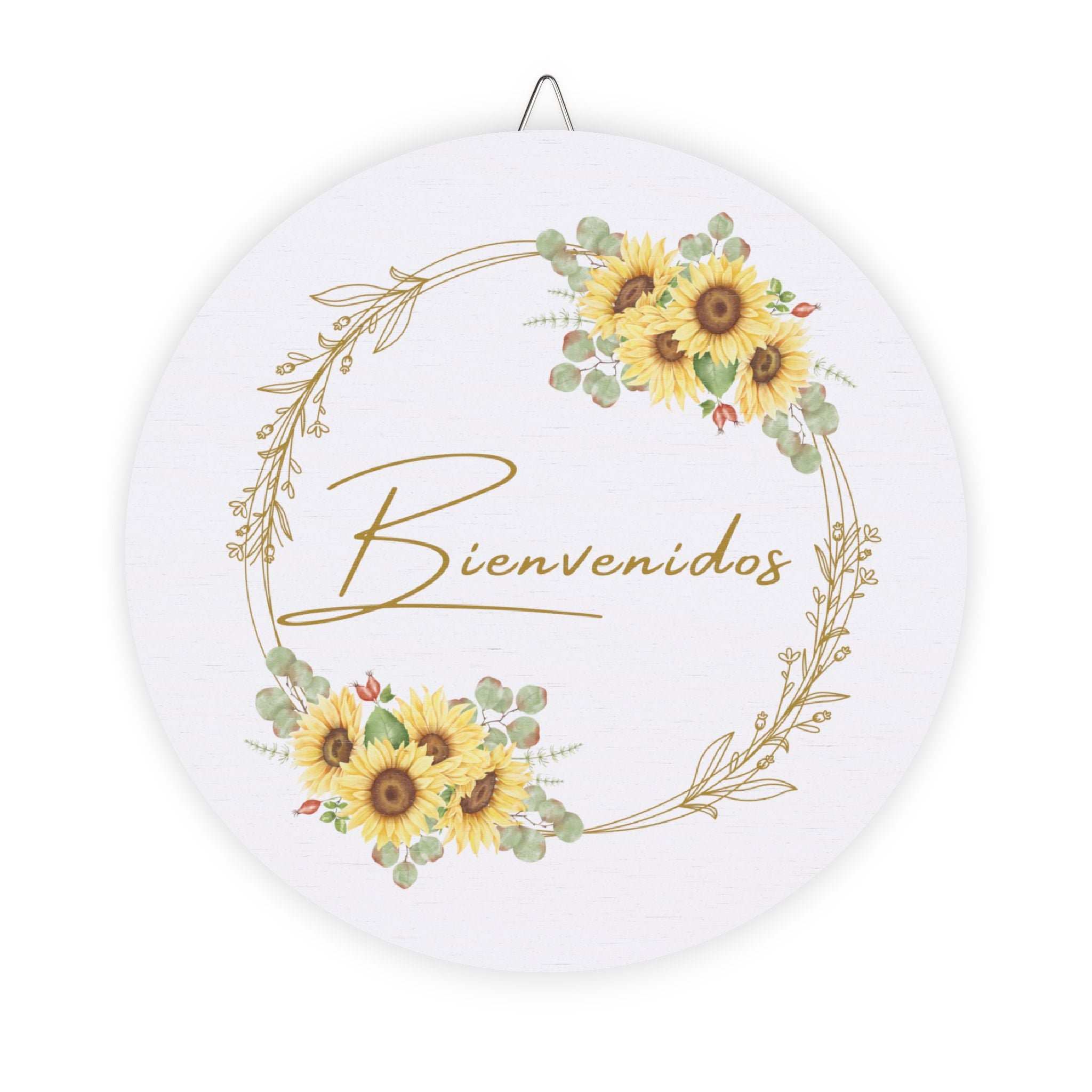 Bienvenidos Sunflower Welcome Sign for Front Door