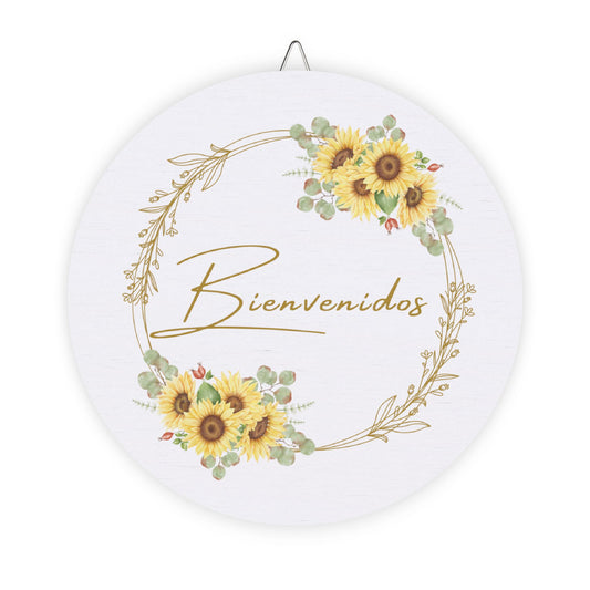 Bienvenidos Sunflower Welcome Sign for Front Door