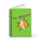“はい、お願いします!” (yes, please!) colorful soft serve lined Spiral Notebook, Kawaii Rainbow Ice Cream with Japanese Text