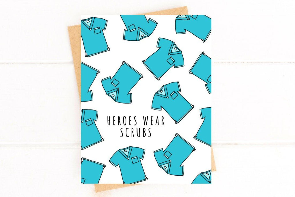 Heroes Wear Scrubs Thank You Card – Doctor & Nurse Appreciation Greeting for Healthcare Workers