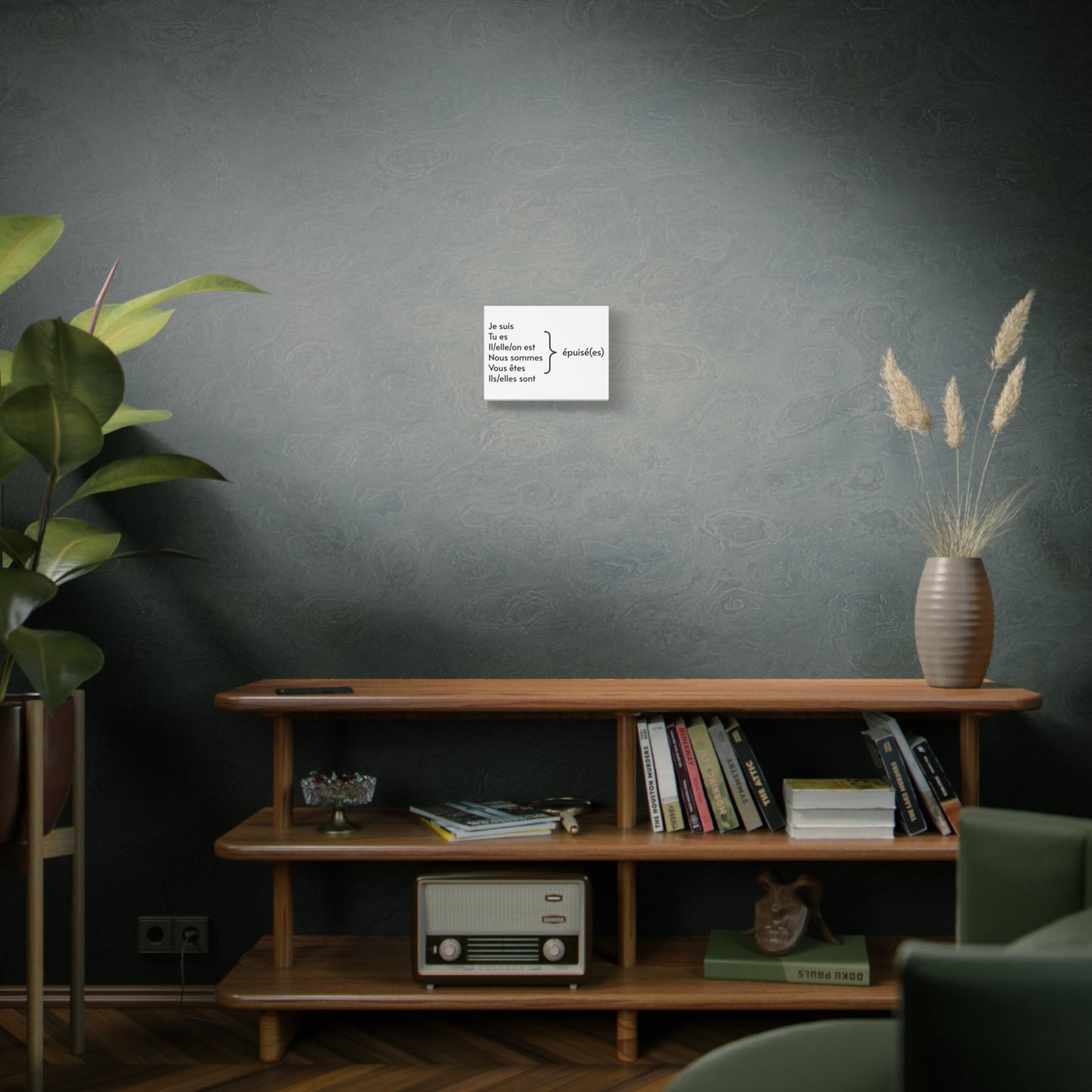 Je suis épuisée Matte Wandleinwand