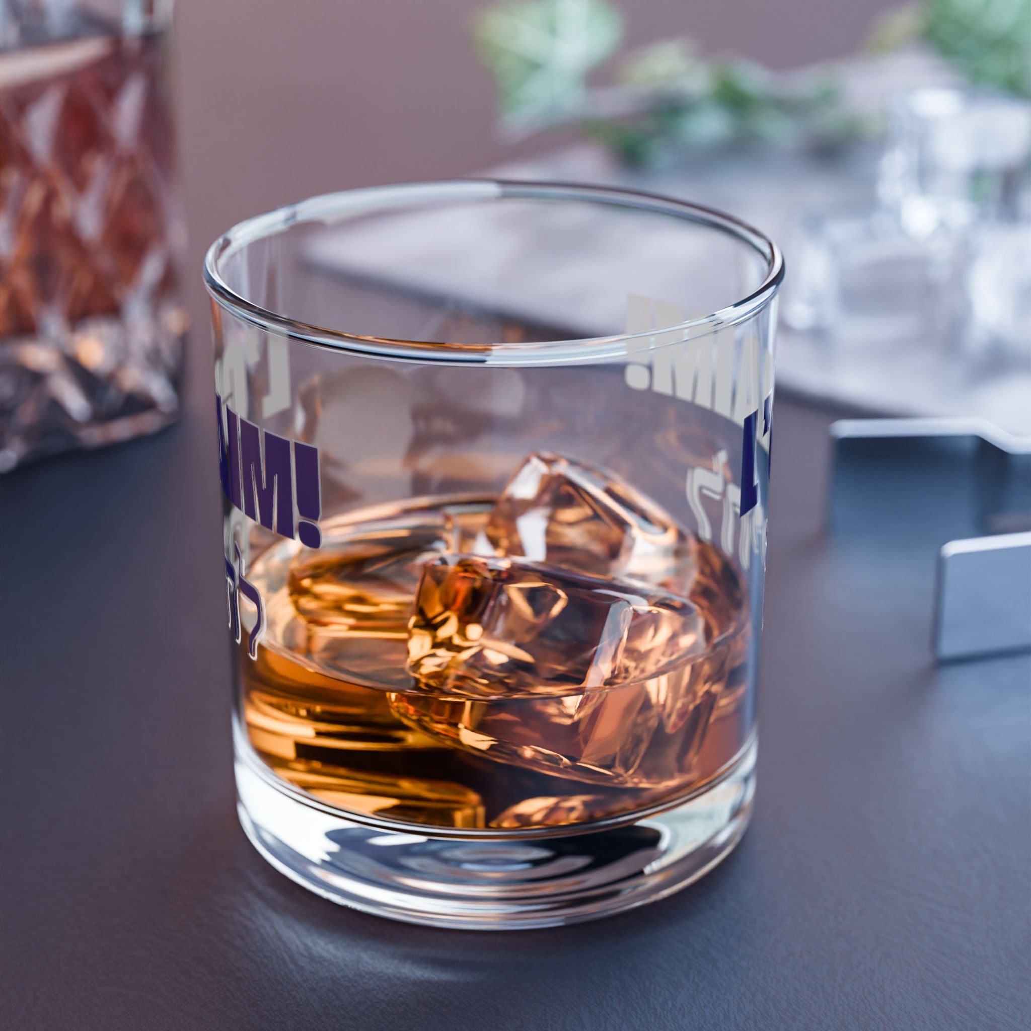 L'chaim ! À la vie ! Verre à whisky avec inscription hébraïque, 10 oz