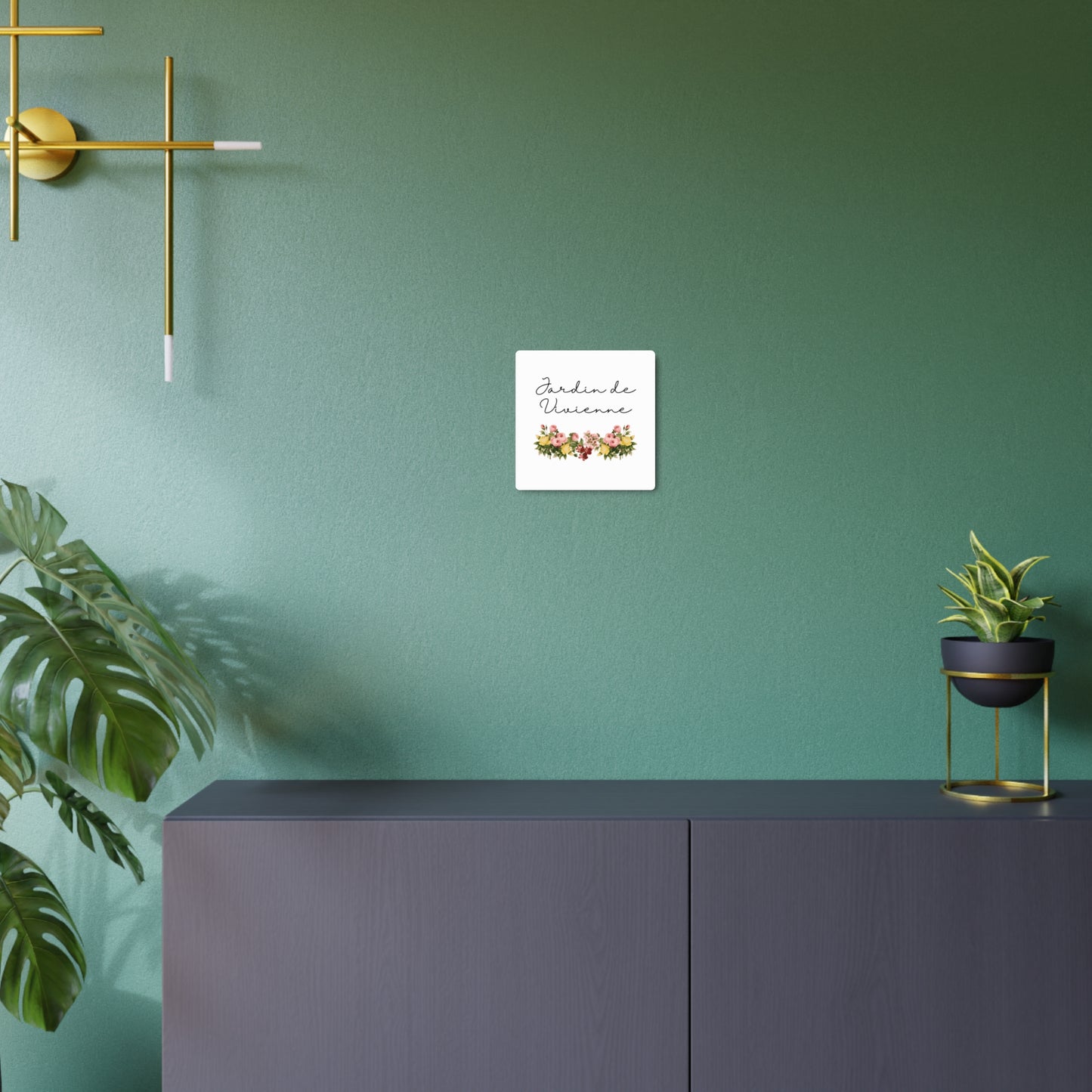 Panneau d'art en métal personnalisé Jardin de (nom personnalisé) pour jardin