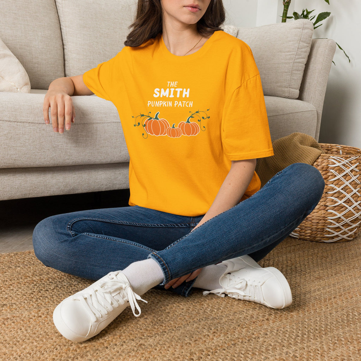 The Personalized Pumpkin Patch T-Shirt, Your family name Pumpkin Patch Fall Tee for autumn family photos, Pregnancy announcements