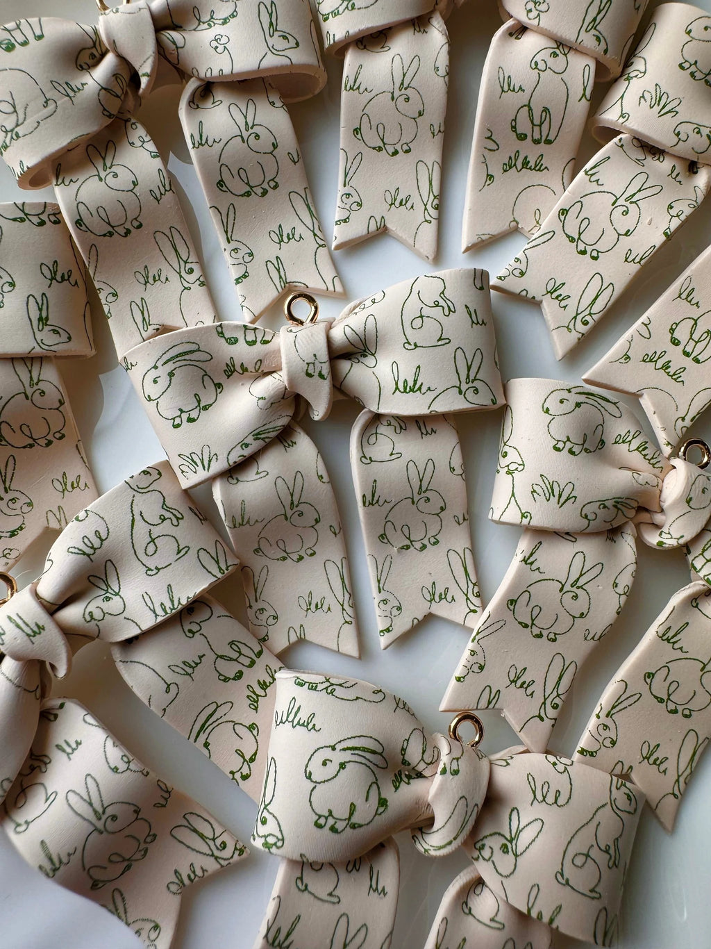 Green Fine Line Bunny Bows by Shop Something Earthy