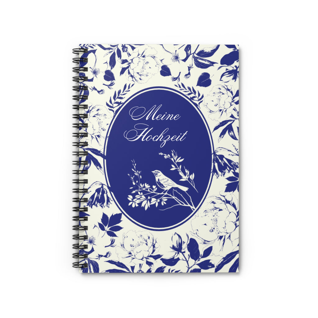 Meine Hochzeit German Elegant Floral Spiral Notebook for Wedding planning - La Vie Bien - Bridal Shower Gift - Bullet Journal