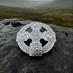 Scottish Thistle Cross Plaid Pin - Handmade in Scotland