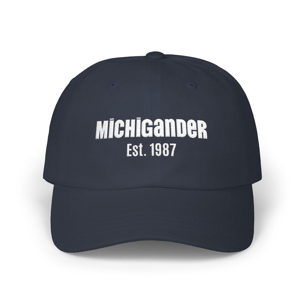 Customizable Michigander Est. 1987 Dad Cap, embroidered