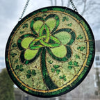 Trinity Knot Shamrock Stained Glass Gift