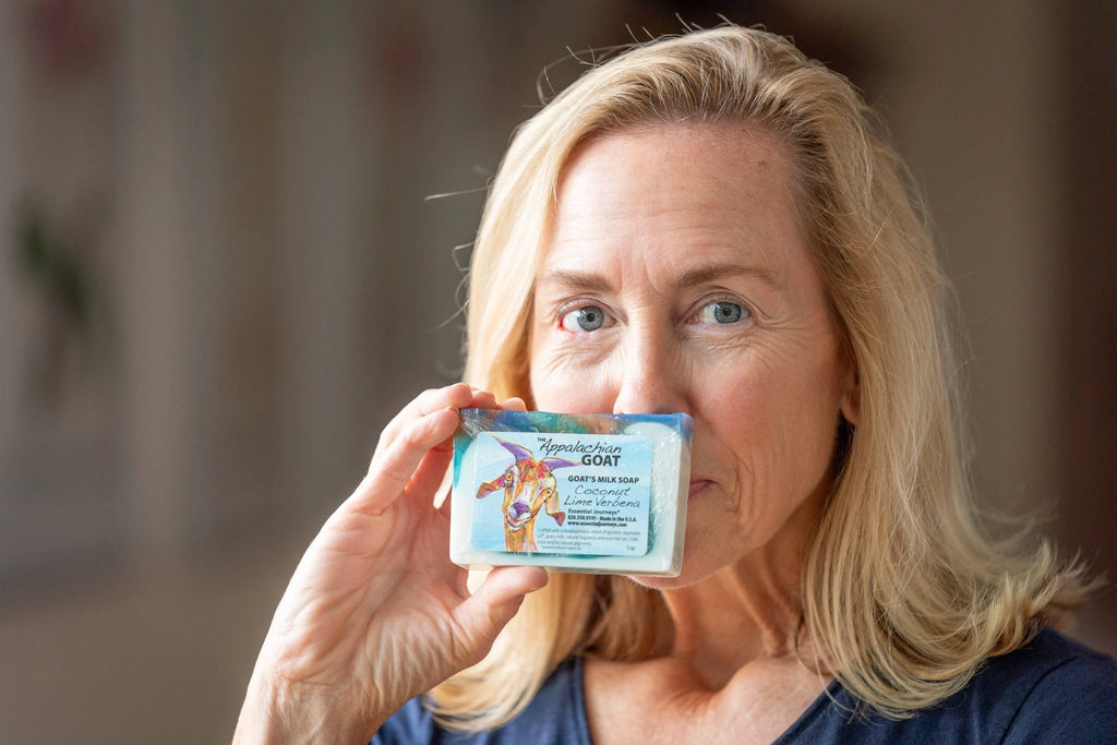 COCONUT LIME VERBENA GOATS MILK SOAP SLICE 5 oz. by Essential Journeys