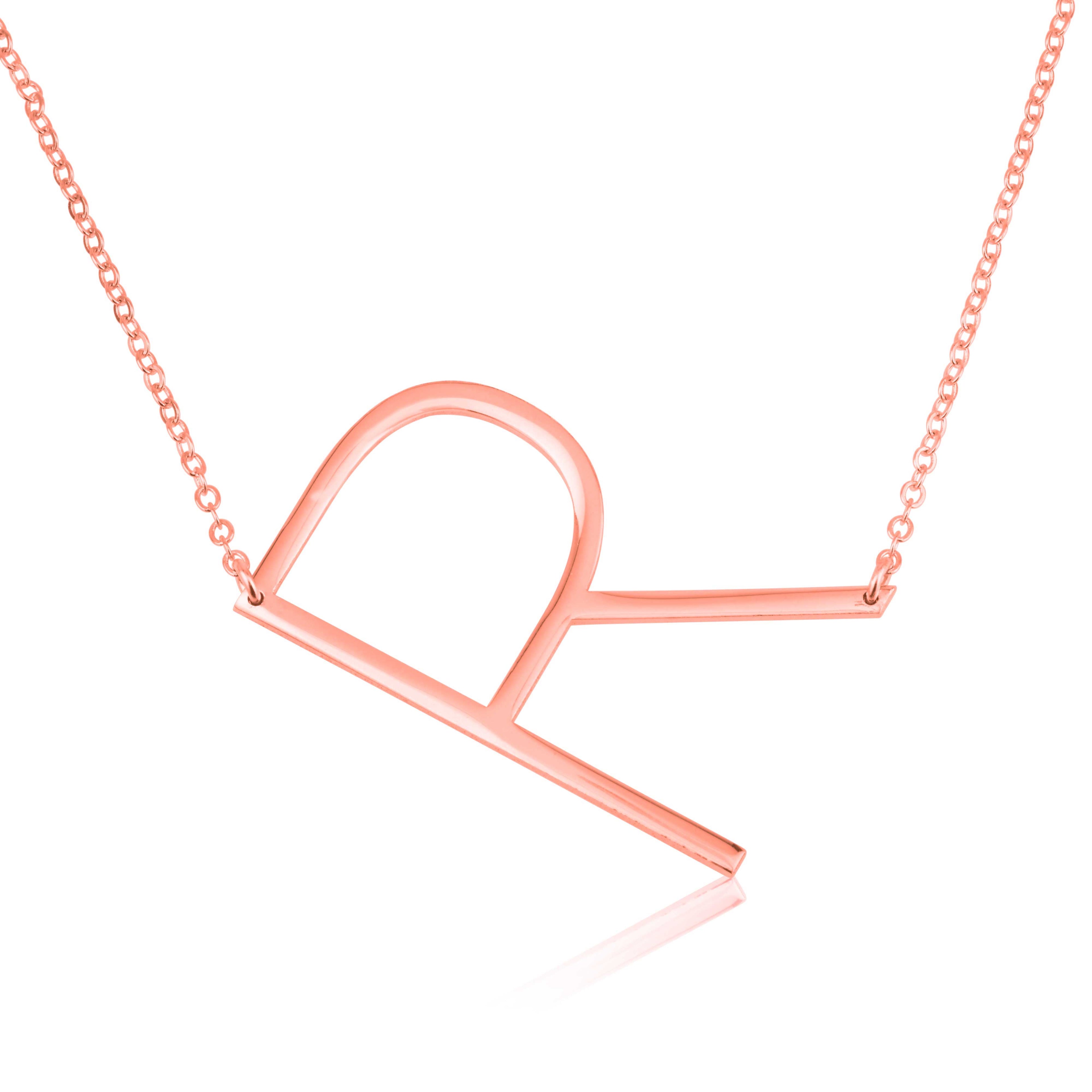 Large Sideways Initial Letter Necklace