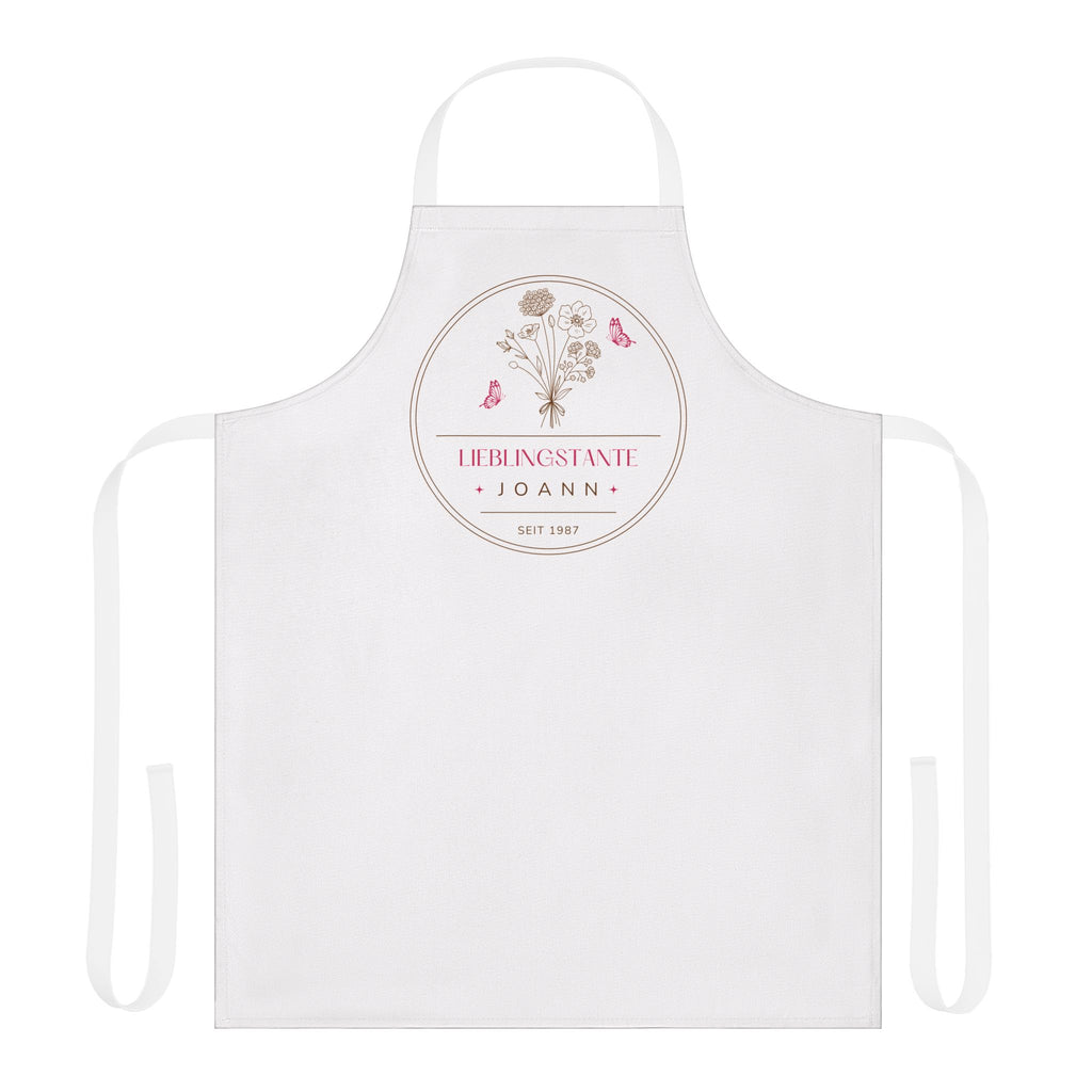 Lieblingstante customizable floral apron for favorite German aunt