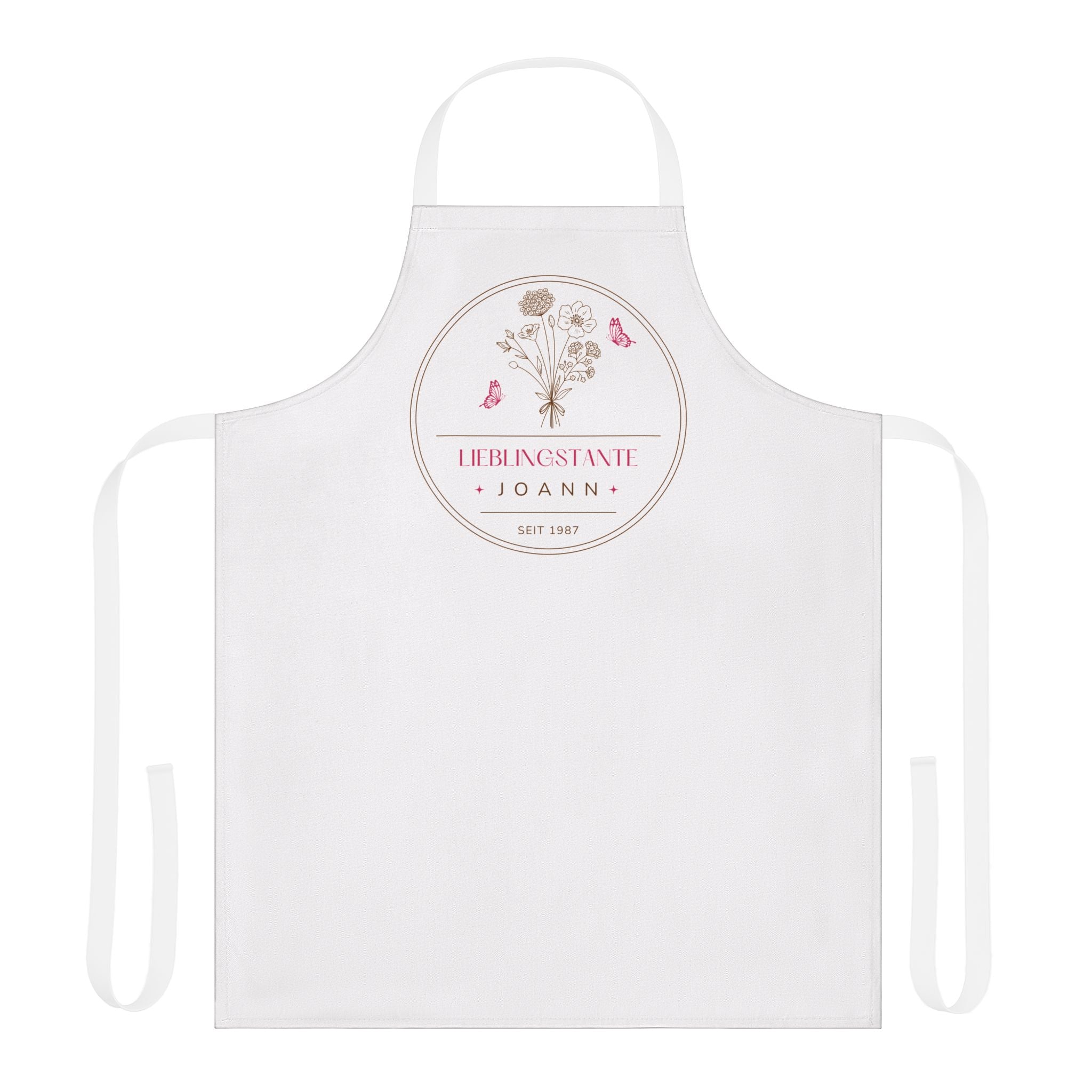 Lieblingstante customizable floral apron for favorite German aunt