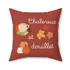 Chaleureux et douillet French Autumn Cozy Pillow, Fall Decorative Cushion for French home decor