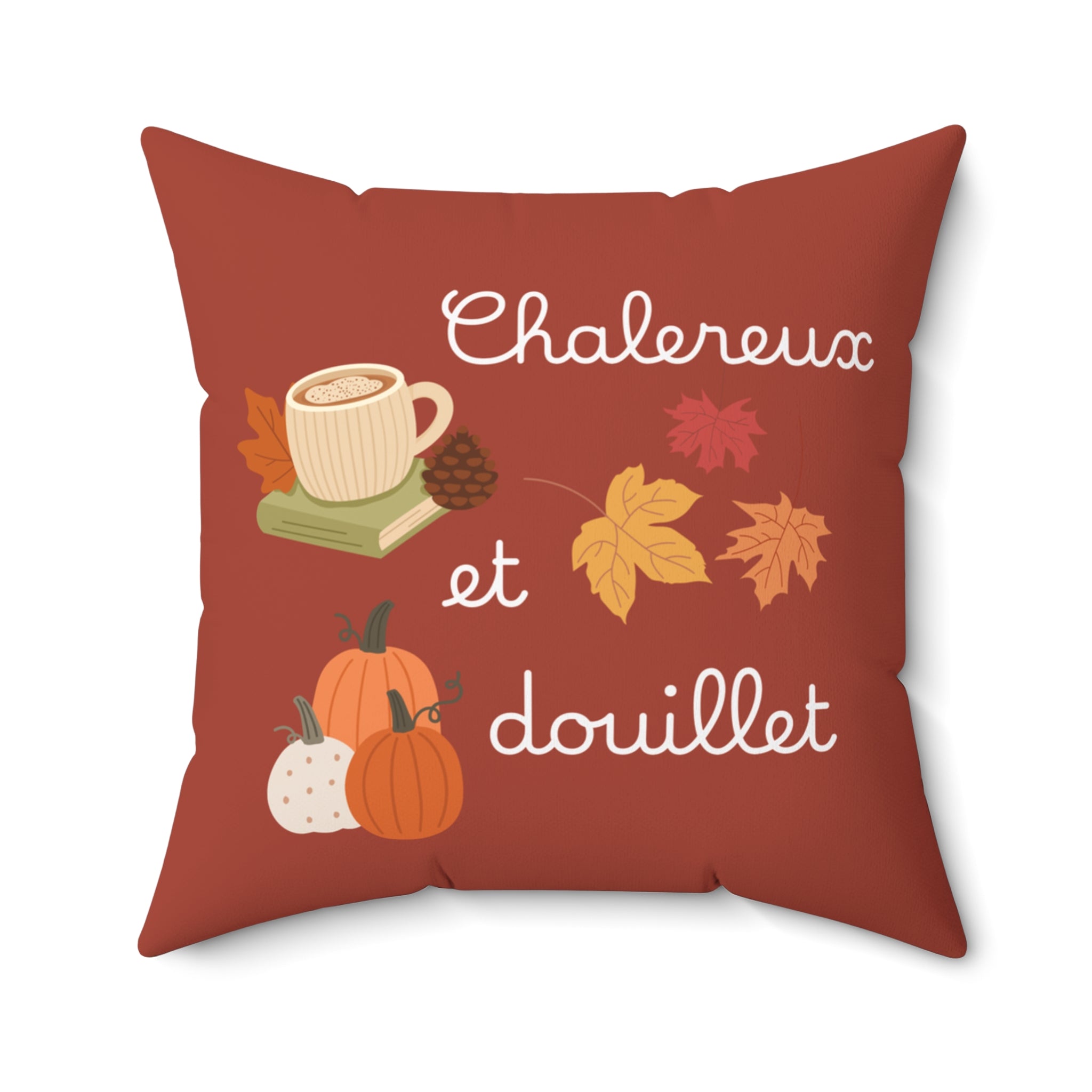 Chaleureux et douillet French Autumn Cozy Pillow, Fall Decorative Cushion for French home decor